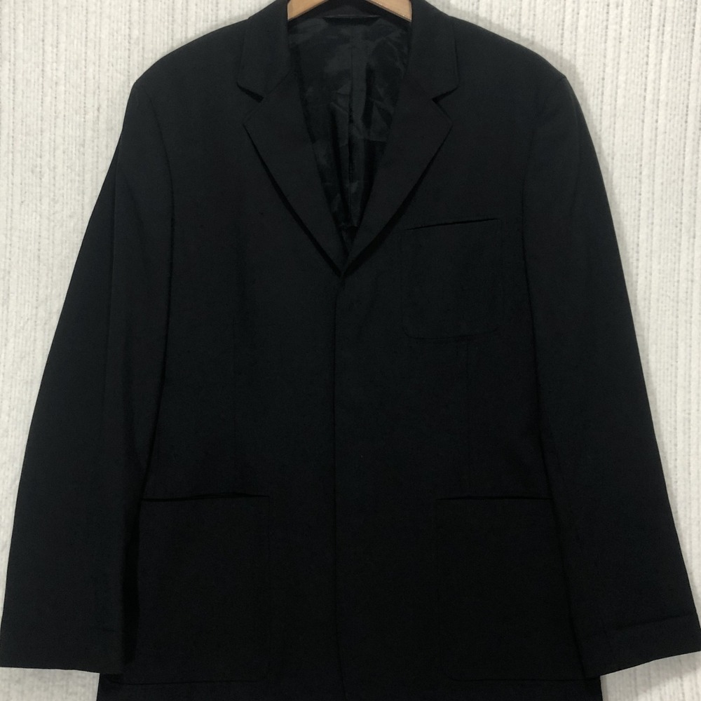 DKNY Mens Black Two Button Blazer Jacket Viscose Blend Size M RN 68596